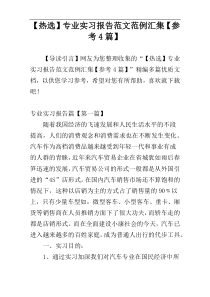 【热选】专业实习报告范文范例汇集【参考4篇】