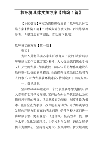 软环境具体实施方案【精编4篇】