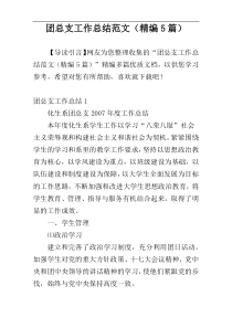 团总支工作总结范文（精编5篇）