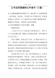 公司试用期满转正申请书（5篇）