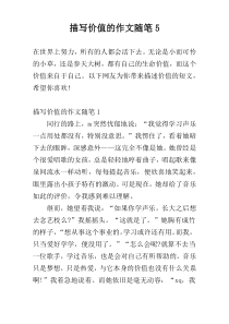 描写价值的作文随笔5