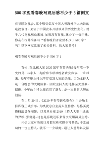 500字观看春晚写观后感不少于5篇例文