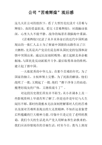公司“苦难辉煌”观后感