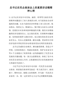 总书记在民企座谈会上的重要讲话稿精神心得