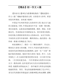 【精品】初一作文4篇