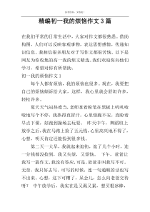 精编初一我的烦恼作文3篇