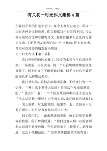 有关初一时光作文集锦4篇