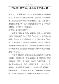 [600字]春节的小学生作文汇集4篇