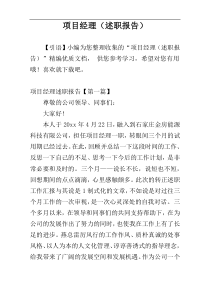 项目经理（述职报告）