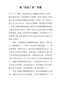 观“浴血广昌”有感