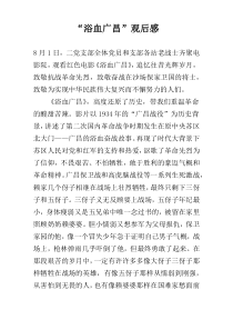 “浴血广昌”观后感