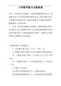 小学数学数与代数教案