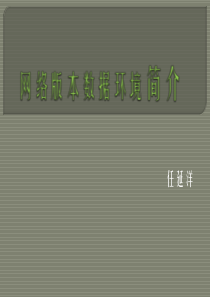 网络版本数据环境简介