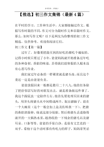【推选】初三作文集锦（最新4篇）