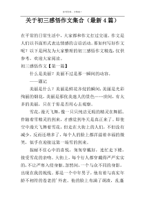 关于初三感悟作文集合（最新4篇）