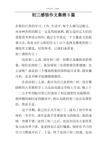 初三感悟作文集锦5篇