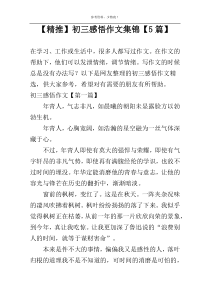 【精推】初三感悟作文集锦【5篇】