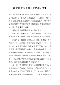 初三语文作文集合【范例4篇】