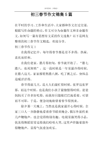 初三春节作文锦集5篇