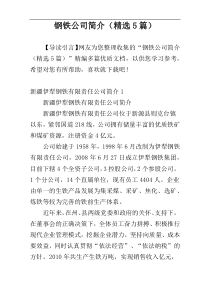 钢铁公司简介（精选5篇）