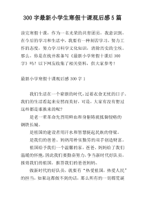 300字最新小学生寒假十课观后感5篇