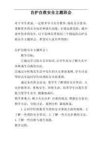 自护自救安全主题班会