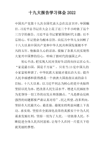 十九大报告学习体会2022