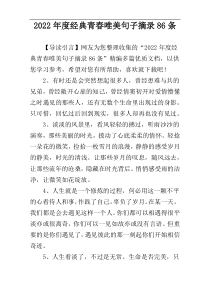 2022年度经典青春唯美句子摘录86条