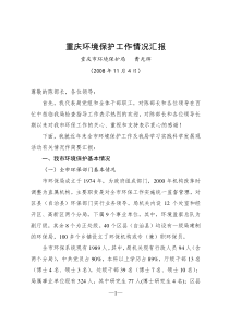 重庆环境保护工作情况汇报