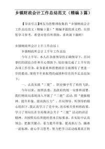 乡镇财政会计工作总结范文（精编3篇）
