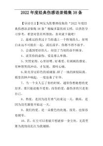 2022年度经典伤感语录锦集38条