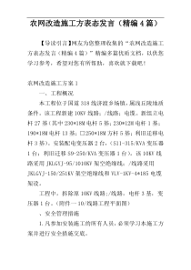 农网改造施工方表态发言（精编4篇）