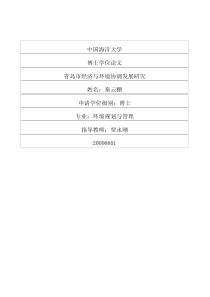 青岛市经济与环境协调发展研究