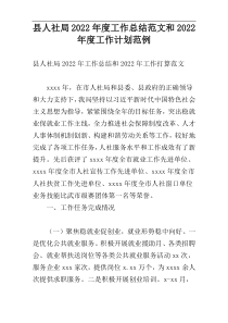 县人社局2022年度工作总结范文和2022年度工作计划范例