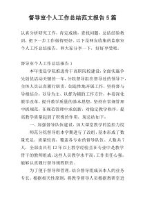 督导室个人工作总结范文报告5篇