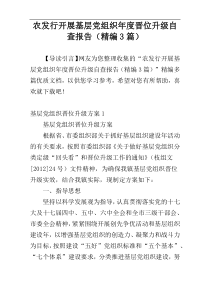 农发行开展基层党组织年度晋位升级自查报告（精编3篇）