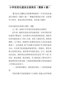小学信息化建设自查报告（最新4篇）