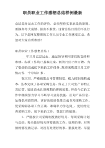 职员职业工作感想总结样例最新