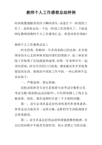 教师个人工作感想总结样例