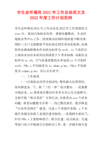 市生态环境局2021年工作总结范文及2022年度工作计划范例