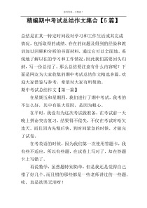 精编期中考试总结作文集合【5篇】