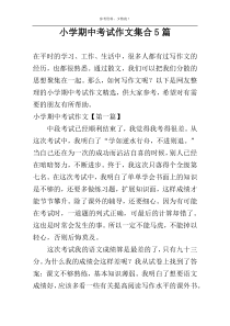 小学期中考试作文集合5篇
