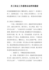 员工职业工作感想总结样例最新