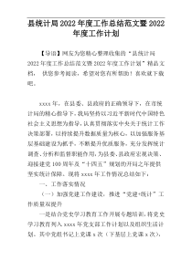 县统计局2022年度工作总结范文暨2022年度工作计划_1