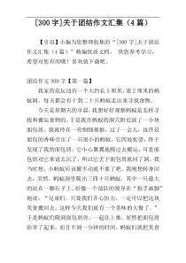 [300字]关于团结作文汇集（4篇）