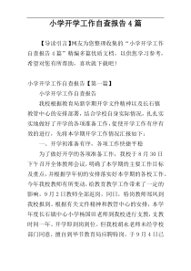 小学开学工作自查报告4篇