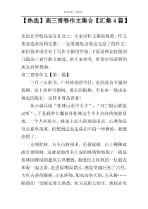 【热选】高三青春作文集合【汇集4篇】