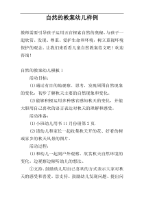 自然的教案幼儿样例