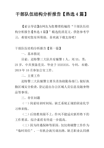 干部队伍结构分析报告【热选4篇】