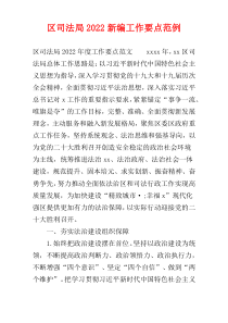 区司法局2022新编工作要点范例